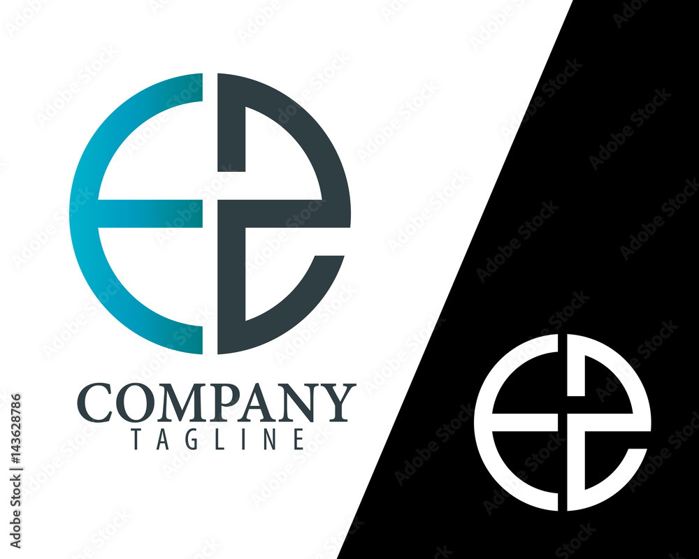 Initial Letter EZ FZ With Linked Circle Logo Stock Vector | Adobe Stock