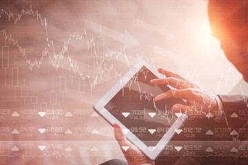 Poster - Composite image of stocks and shares