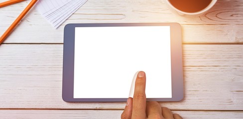 Poster - person using tablet computer at desk