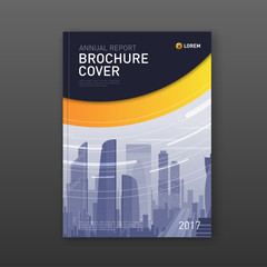 Wall Mural - Business brochure cover design layout. Good for corporate catalog, annual report, poster or flyer.