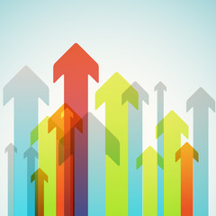 Poster - Abstract vector background of different color arrows. Design concept