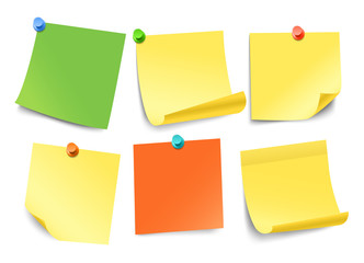 Poster - Different color paper stickers collection isolated on white. Template for a text