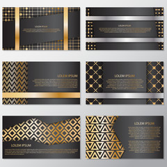 Gold banner background flyer style Design Template