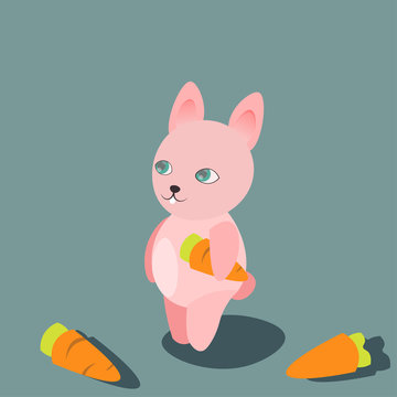 Vector rabbit with carrot