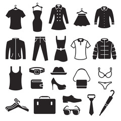 Sticker - Clothing Store Icons set
