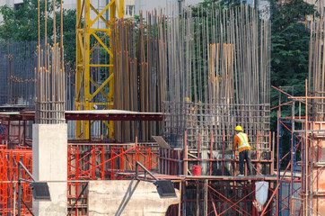 Wall Mural - Construction workers working at the construction site