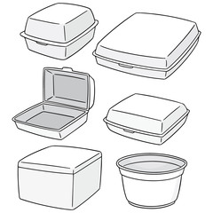 Poster - vector set of foam container