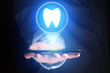 Concept of making an appointement with a dentist on internet - technology concept