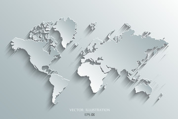 world map paper on a gray background.