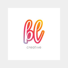 BL logo, vector. Useful as branding symbol, app icon, alphabet element, clip-art.