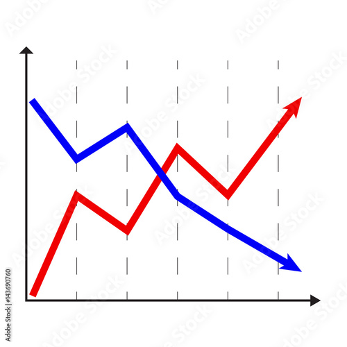 Rise and fall chart Buy this stock vector and explore similar vectors