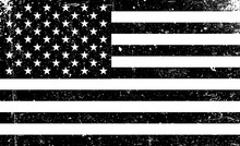 Grunge Monochrome United States Of America Flag. Black And White Vector Illustration With Grunge Texture.