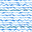 Watercolor strips seamless pattern set.Blue cyan wavy background