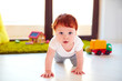 © Olesia Bilkei - cute toddler baby crawling on the floor at home