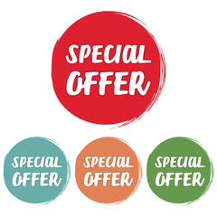 Poster - Special Offer. Set of grunge style on a white background
