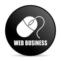 Fototapete - Web business black color web design round internet icon on white background.