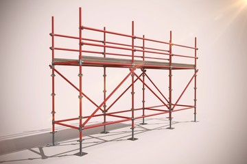 Wall Mural - Composite image of 3d image of red metal structure with shadow