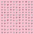 Vector illustration of pink love heart pattern background.