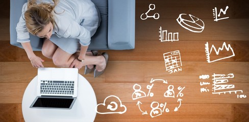 Poster - Composite image of woman on her laptop