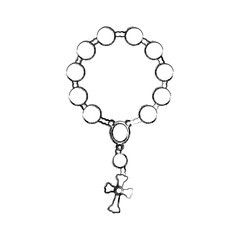 Sticker - Rosary catholic faith icon vector illustration graphic design