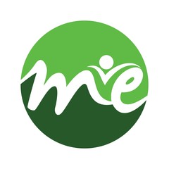 Wall Mural - swoosh person and letter m and e logo vector.