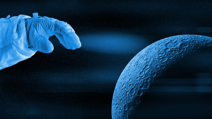 Wall Mural - astronaut reaching for the moon