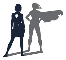 Superhero Shadow Businesswoman