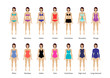 Collection of female swimsuit