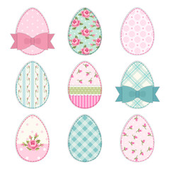 Wall Mural - Lovely vintage Easter eggs in shabby chic style