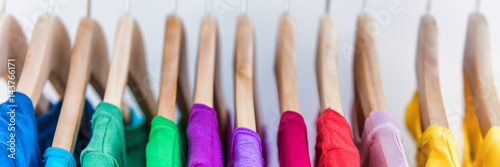 Fotografía Banner crop for copyspace texture for text of clothing rack