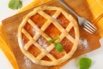 Canvas Print - Lattice topped fruit tart (crostata)