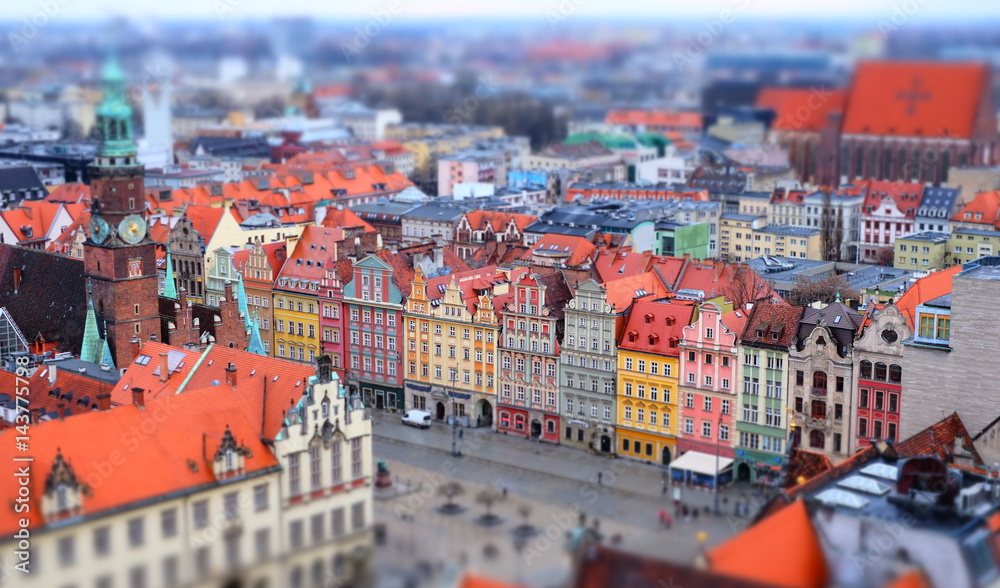 Obraz na płótnie Panorama Wroclaw w salonie