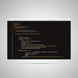© EvgeniyBobrov - Modern browser with simple html code of web page on black background
