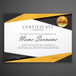 yellow and black geometric certificate award design template