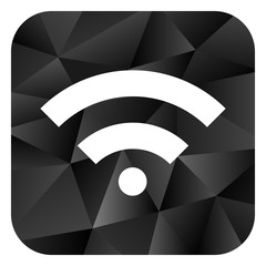 Poster - Wireless black color web modern brillant design square internet icon on white background.