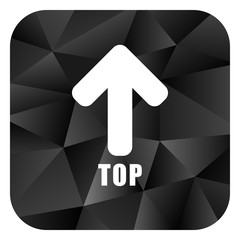 Leinwandbilder - Top black color web modern brillant design square internet icon on white background.