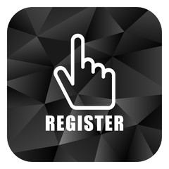 Aufkleber - Register black color web modern brillant design square internet icon on white background.