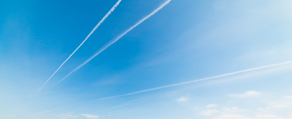 Wall Mural - blue sky with contrails