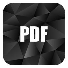 Aufkleber - Pdf black color web modern brillant design square internet icon on white background.