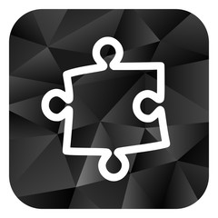 Poster - Puzzle black color web modern brillant design square internet icon on white background.