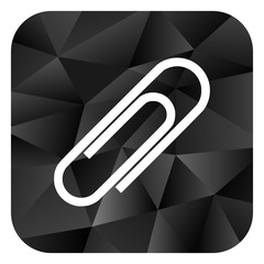 Aufkleber - Paperclip black color web modern brillant design square internet icon on white background.