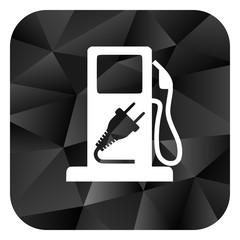 Poster - Fuel black color web modern brillant design square internet icon on white background.