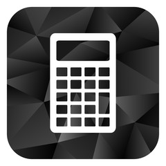 Poster - Calculator black color web modern brillant design square internet icon on white background.
