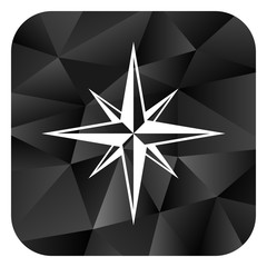 Poster - Compass black color web modern brillant design square internet icon on white background.