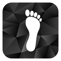 Poster - Foot black color web modern brillant design square internet icon on white background.