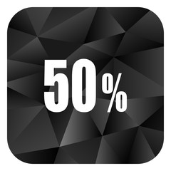Poster - 50 percent black color web modern brillant design square internet icon on white background.