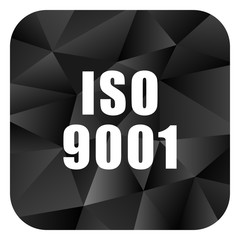 Aufkleber - Iso 9001 black color web modern brillant design square internet icon on white background.