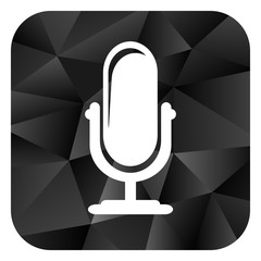 Aufkleber - Microphone black color web modern brillant design square internet icon on white background.