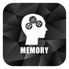 Poster - Memory black color web modern brillant design square internet icon on white background.