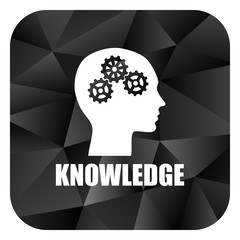 Poster - Knowledge black color web modern brillant design square internet icon on white background.